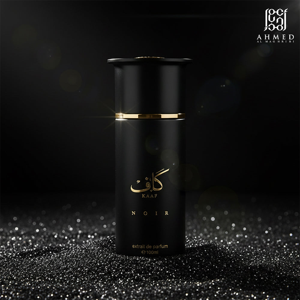 Black Fume perfume bottle with notes list